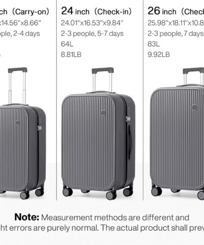 Mixi Striped Travel Luggage Cabin Size Luggage Lightweight Carry On Case Rolling Wheel PC Suitcase 25082626 11