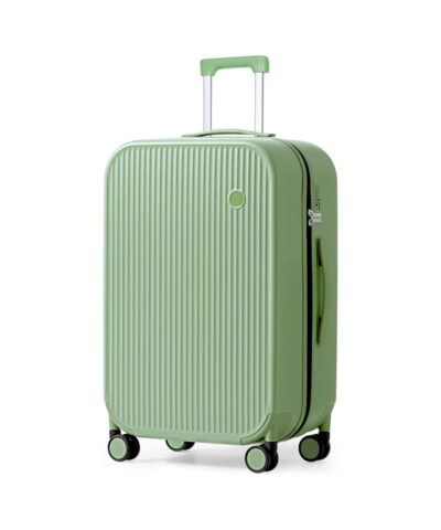 Mixi Striped Travel Luggage Cabin Size Luggage Lightweight Carry On Case Rolling Wheel PC Suitcase green 24 inch