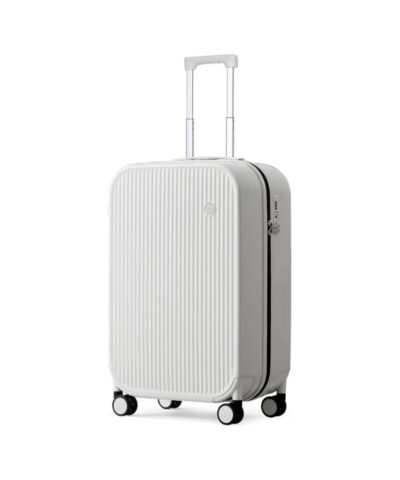 Mixi Striped Travel Luggage Cabin Size Luggage Lightweight Carry On Case Rolling Wheel PC Suitcase white 20 inch