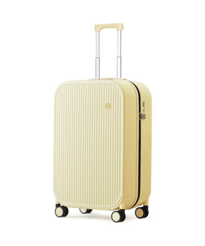 Mixi Striped Travel Luggage Cabin Size Luggage Lightweight Carry On Case Rolling Wheel PC Suitcase yellow 20 inch