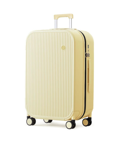 Mixi Striped Travel Luggage Cabin Size Luggage Lightweight Carry On Case Rolling Wheel PC Suitcase yellow 26 inch
