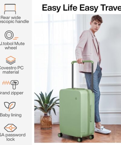 Mixi Wide Handle Travel Trolley Case Luggage PC Hardshell Carry On Case Large Capacity Spinner Suitcase with TSA Lock 25082700 2