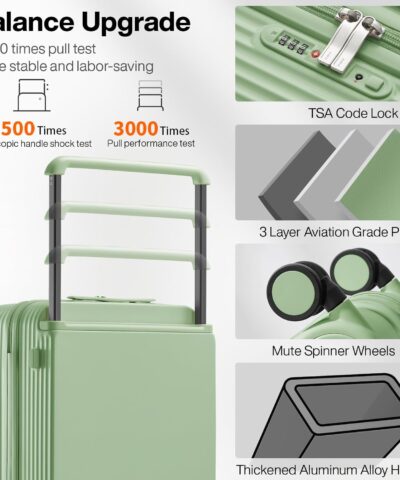 Mixi Wide Handle Travel Trolley Case Luggage PC Hardshell Carry On Case Large Capacity Spinner Suitcase with TSA Lock 25082700 3