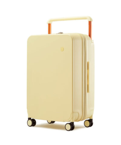 Mixi Wide Handle Travel Trolley Case Luggage PC Hardshell Carry On Case Large Capacity Spinner Suitcase with TSA Lock yellow 24