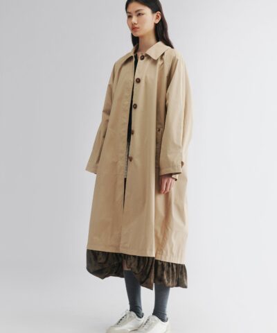 Exposed-lining balmacaan trench coat - Image 5