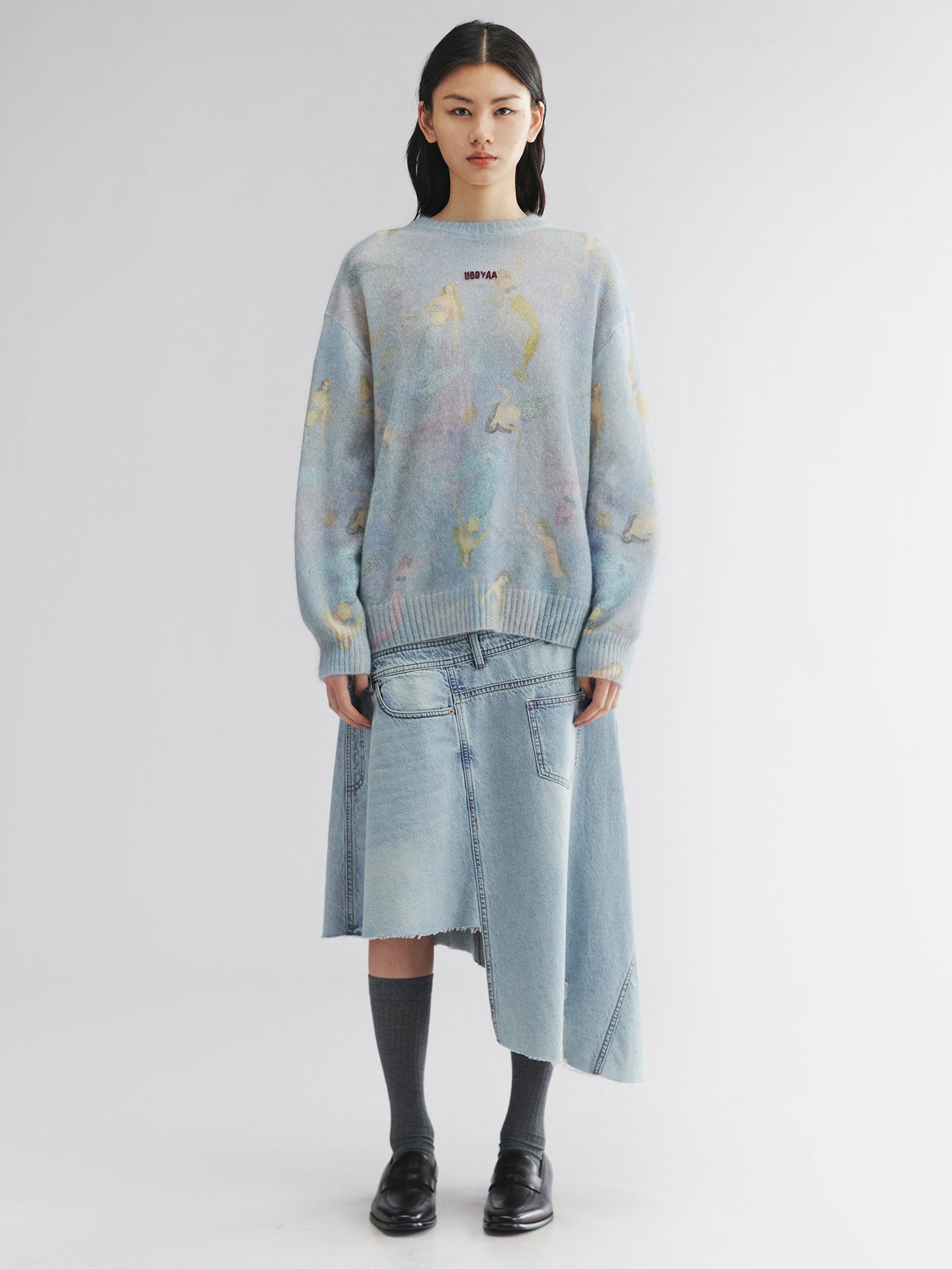 Alternative view of Mermaid print pullover sweater