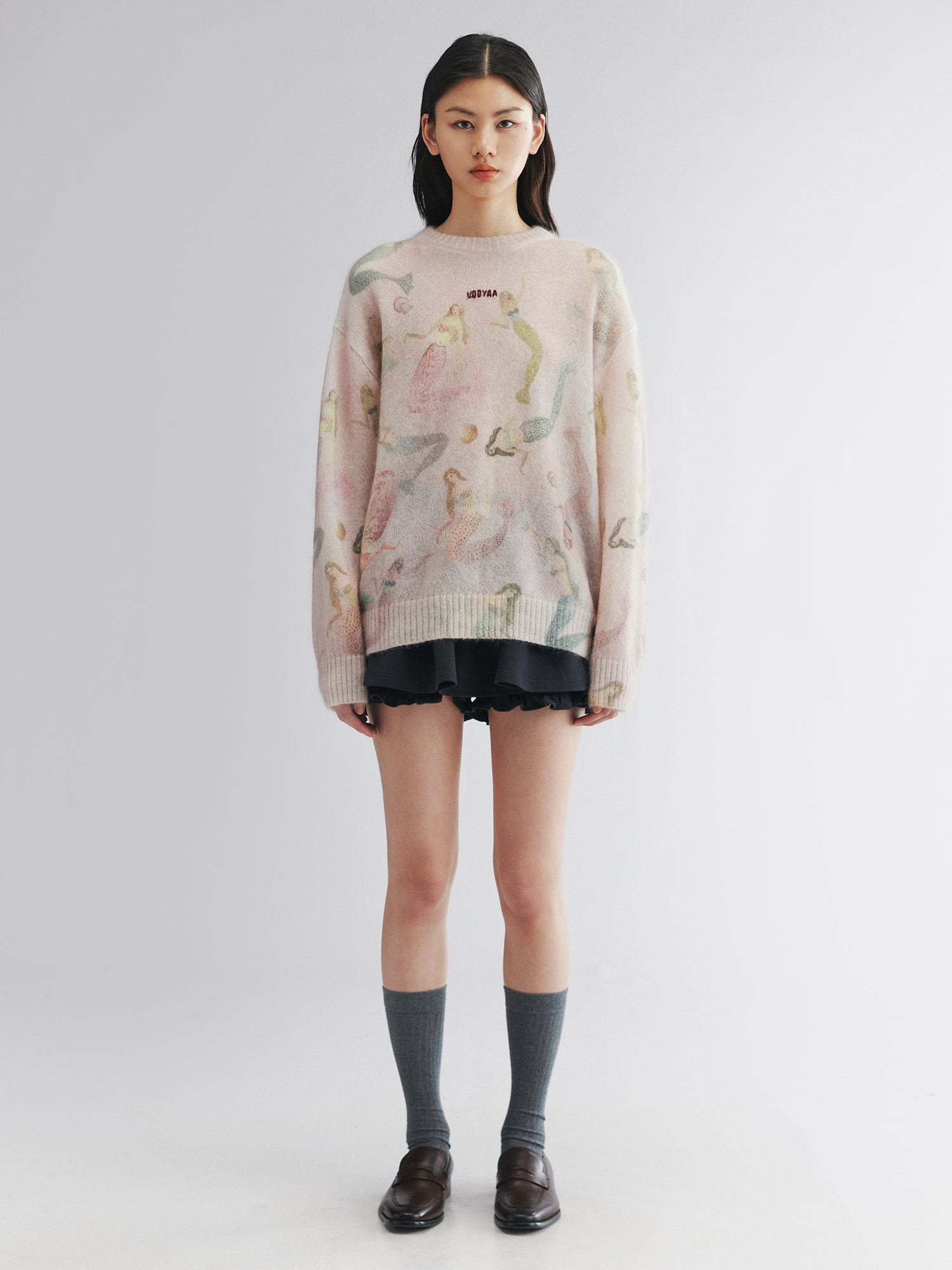 Alternative view of Mermaid print pullover sweater