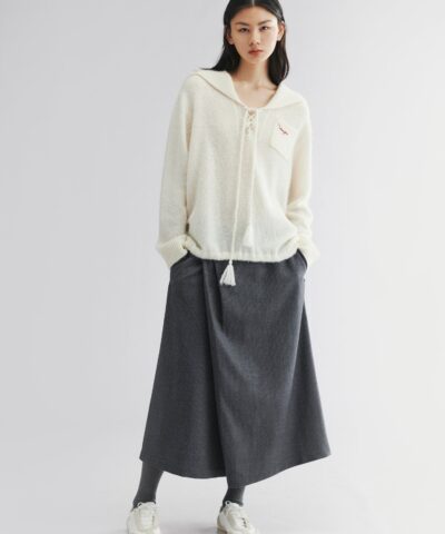 Octopus sailor knit pullover-ivory