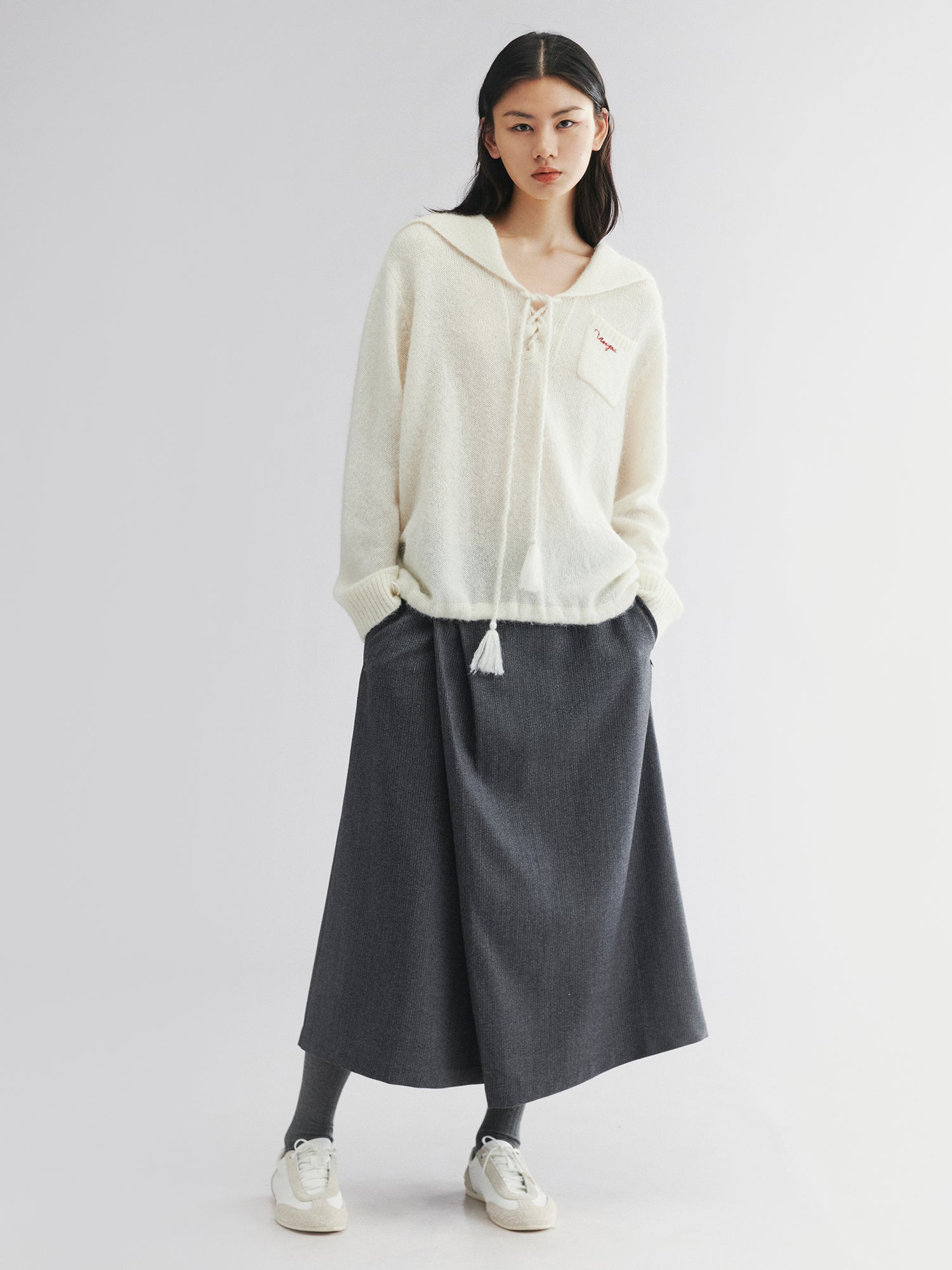 Octopus sailor knit pullover-ivory
