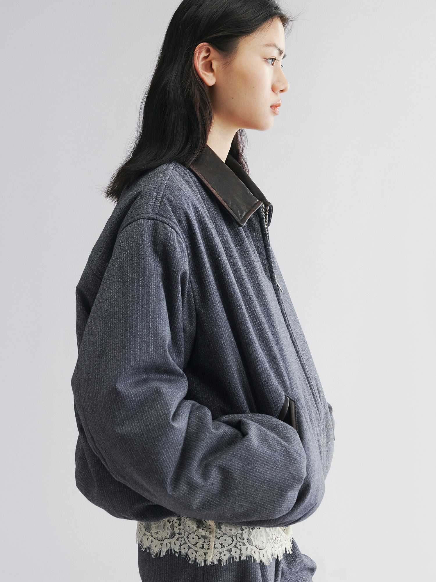 Bomber cotton jacket-grey