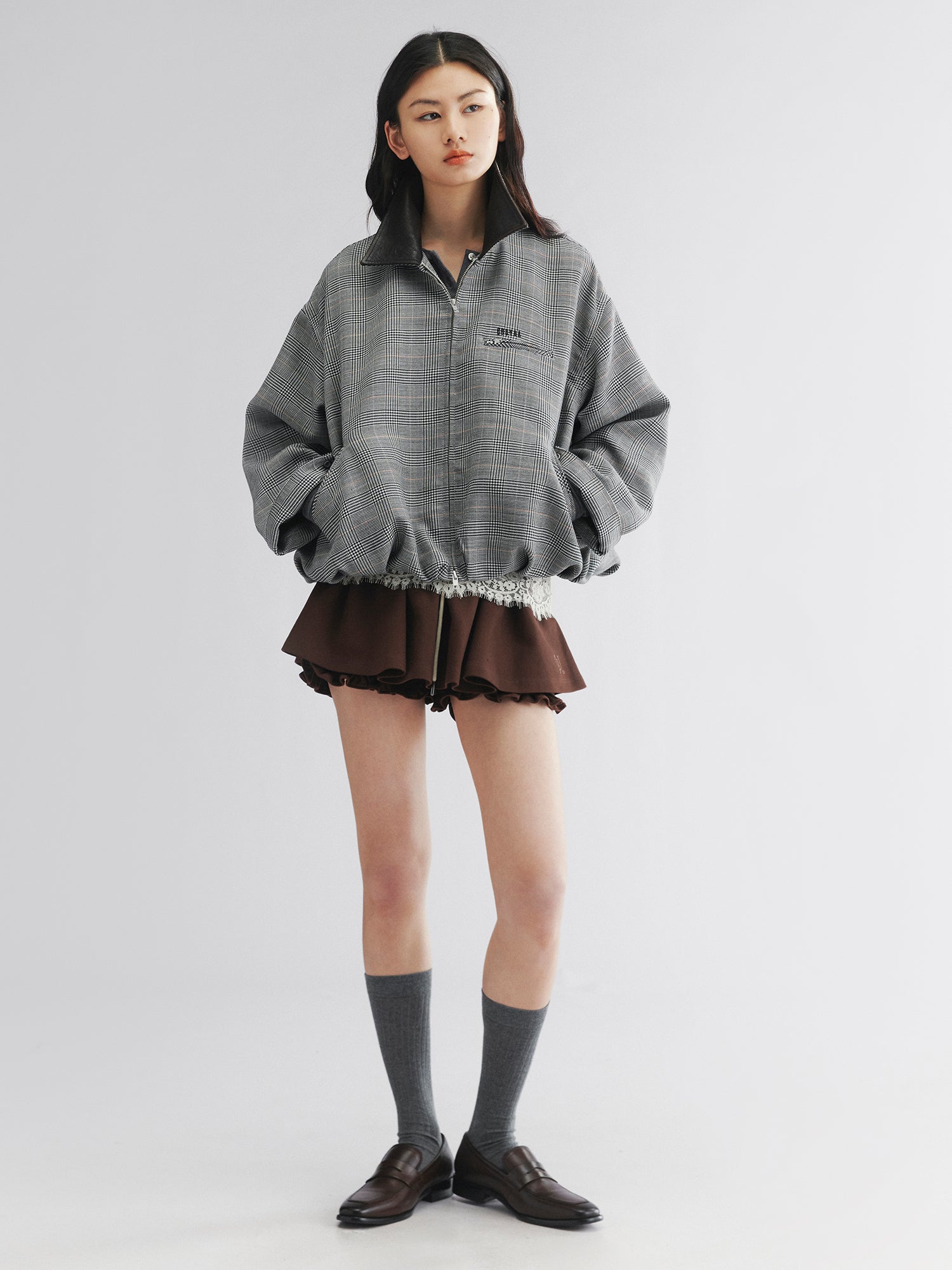 Wool cadet jacket-plaid