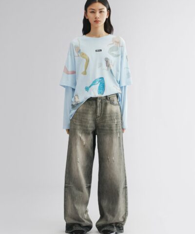Alternative view of Vintage wash denim pants