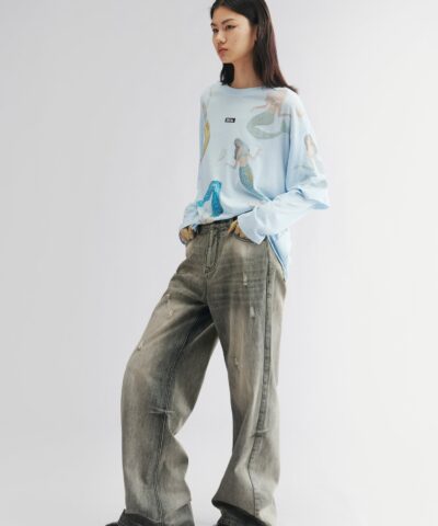 Vintage wash denim pants - Image 4
