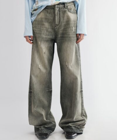 Vintage wash denim pants - Image 5
