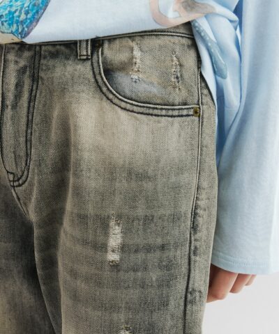 Vintage wash denim pants - Image 6