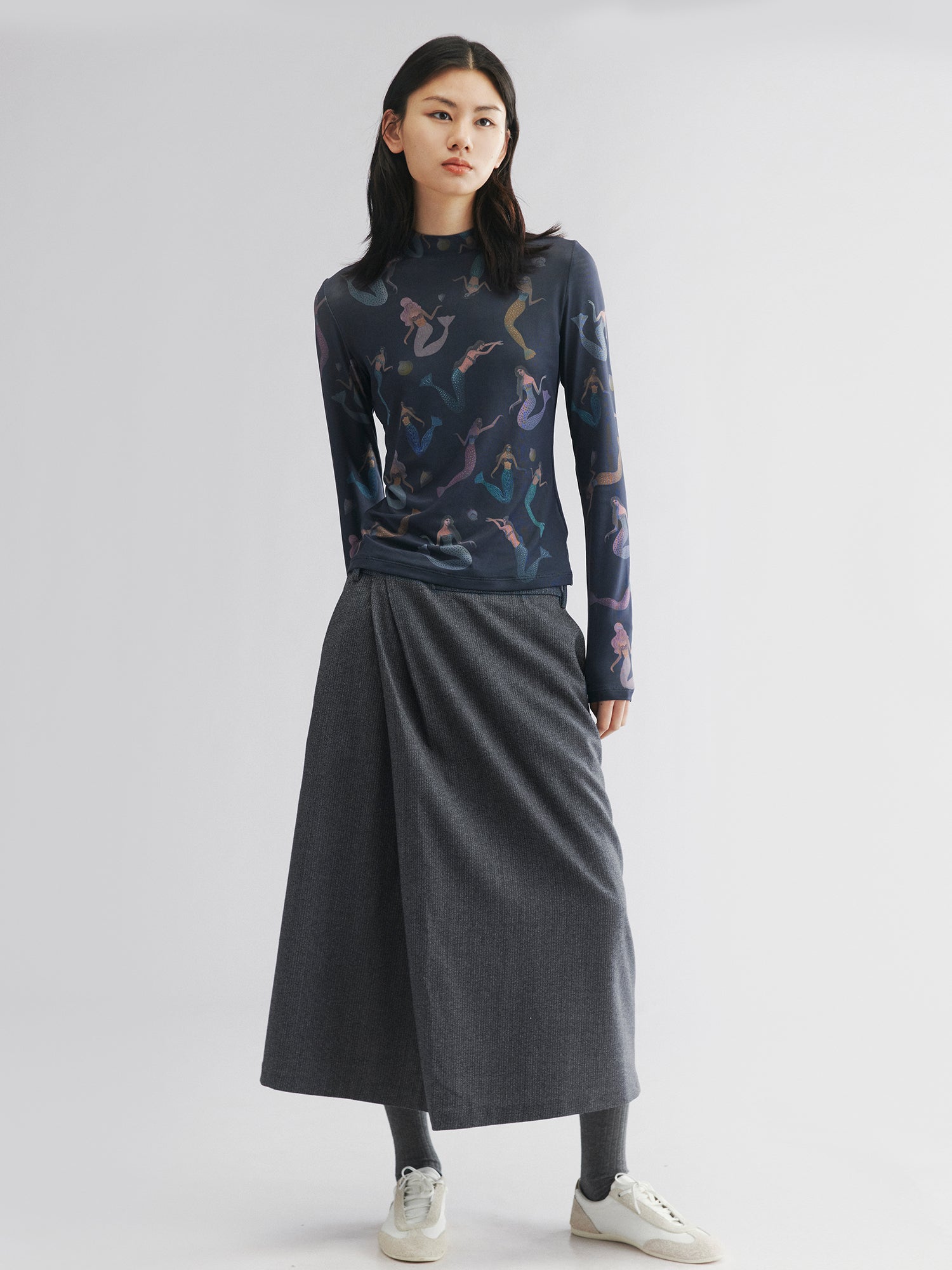 Alternative view of Wrap wool skirt