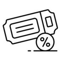 an icon of a discount ticket represents savings promotions and special offers for events transportation or other activities premium vector