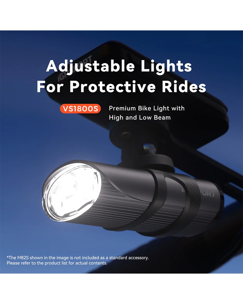 Alternative view of VS1800S Premium Bike Light with High and Low Beam