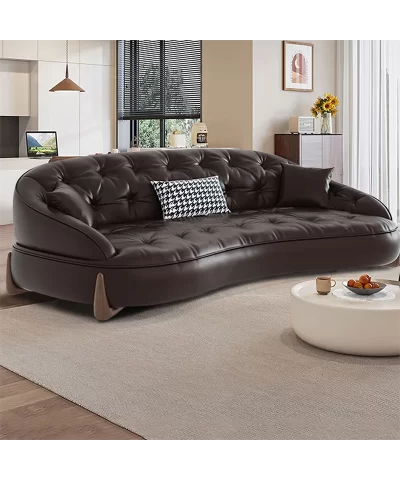 72.83 ReddishbrownGenuineLeatherStandardSofacushioncouch 109025155