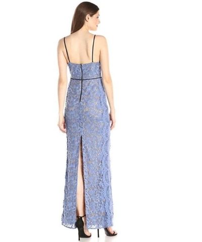 ABS Allen Schwartz Womens Gown With Fagottin Inserts and Lace Scallop Seams 1