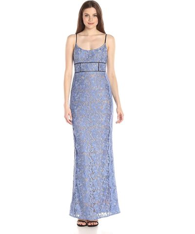 ABS Allen Schwartz Women's Gown With Fagottin Inserts and Lace Scallop Seams-20226817