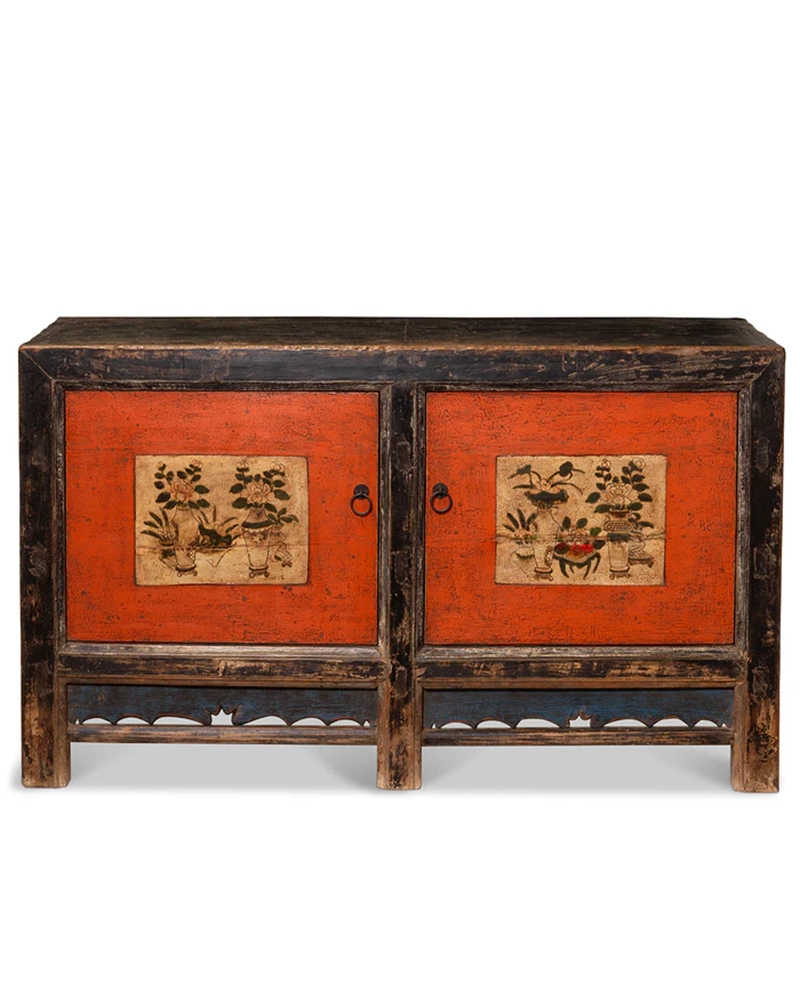 Gansu Painted Antique Grain Cabinet