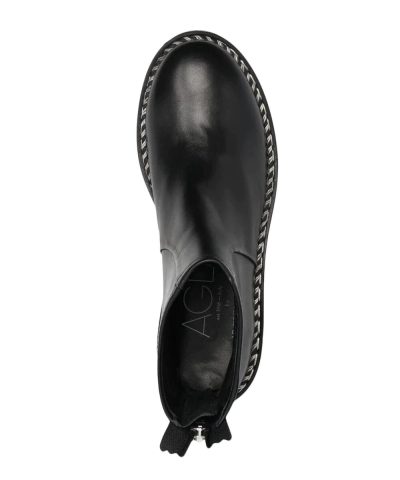AGL Black Contrast Stitch Boots 3