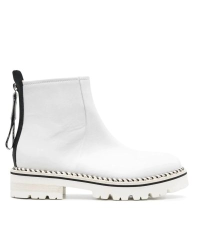 AGL White Contrast-Stitch Boots-20247368