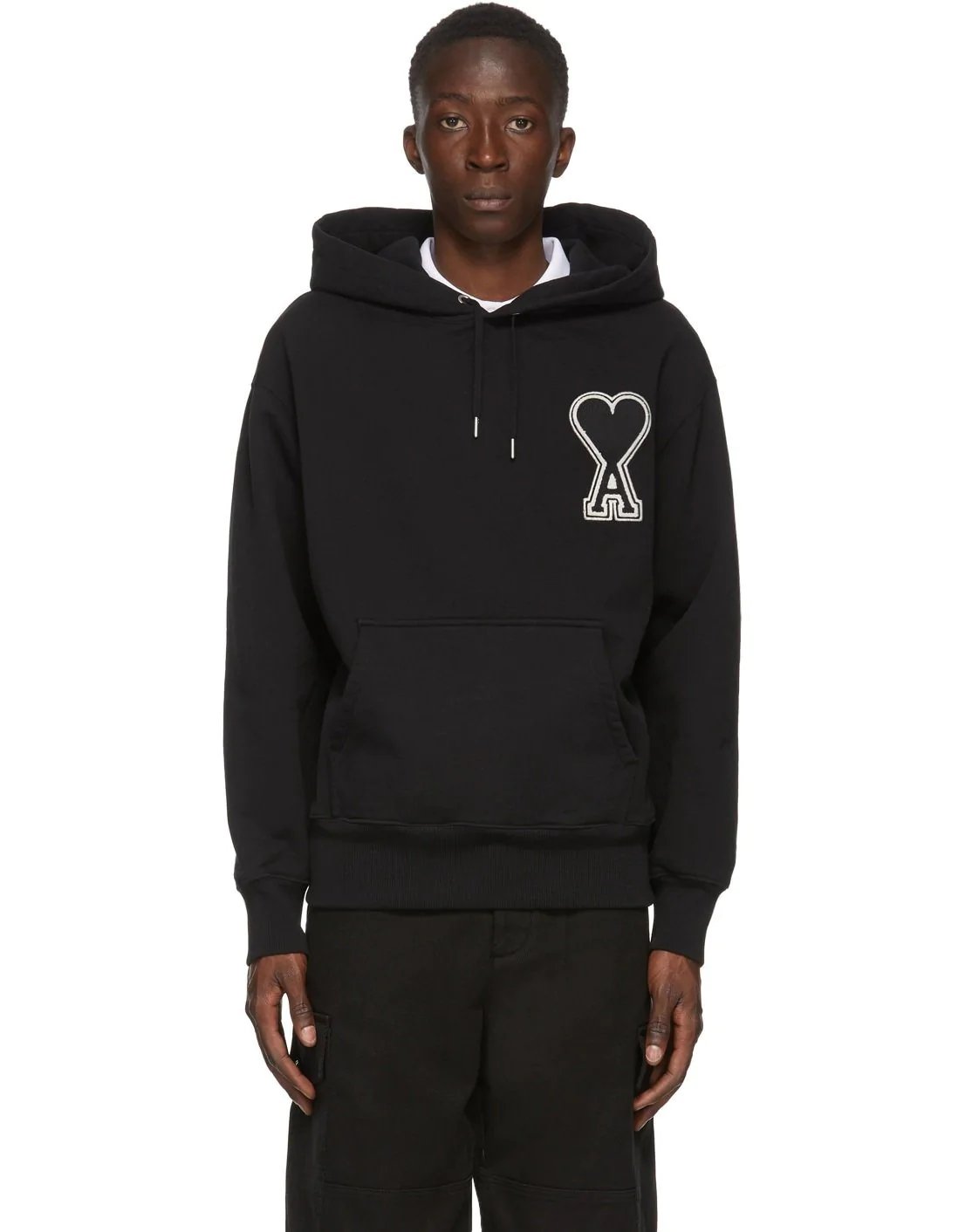 AMI Men's Black De Coeur Hoodie-20252988