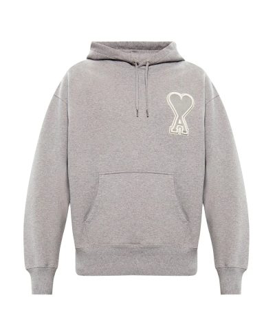 AMI Mens Grey De Coeur Hoodie 1