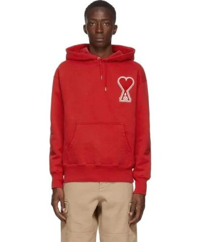 AMI Men's Red De Coeur Hoodie-20252980