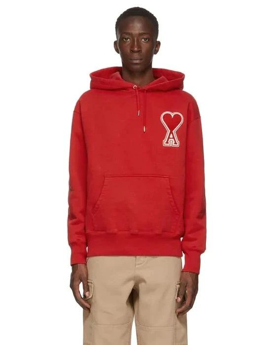 AMI Men's Red De Coeur Hoodie-20252979