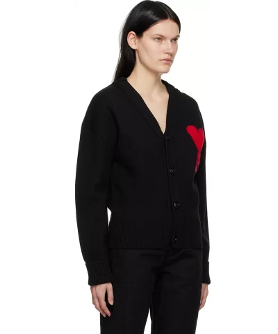AMI Paris Embroidered Wool Cardigan 1