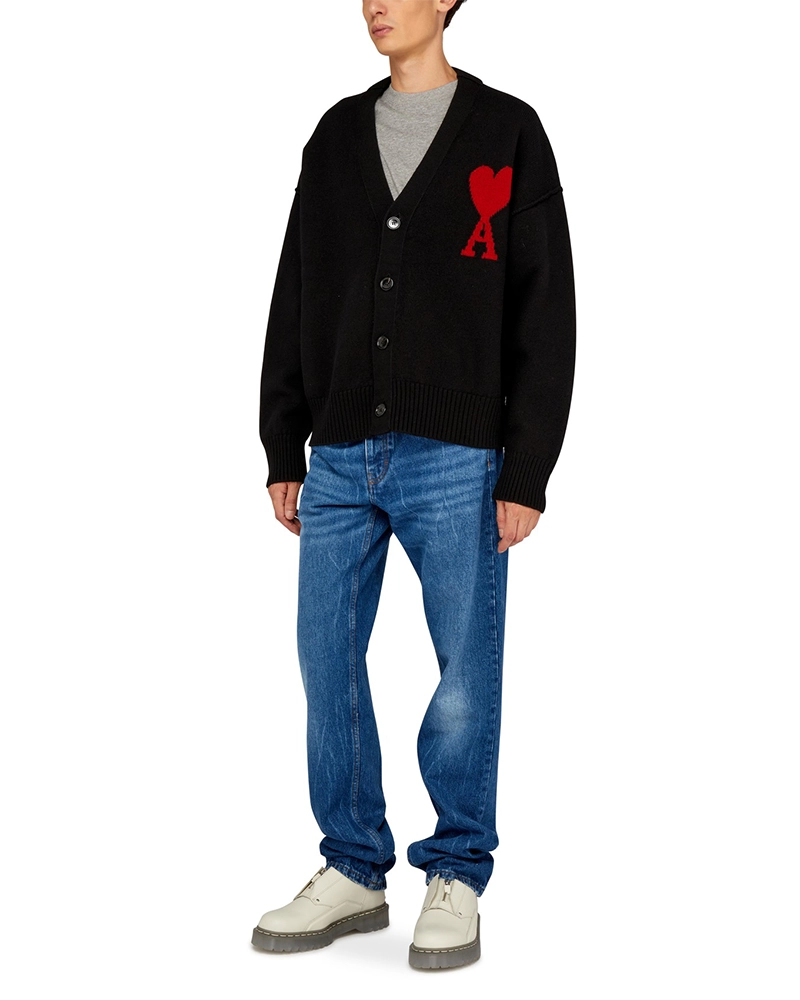 Alternative view of AMI Paris Men's Embroidered Wool Cardigan
