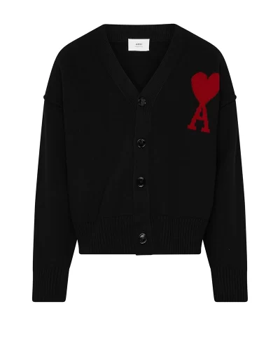 AMI Paris Men's Embroidered Wool Cardigan-20314541