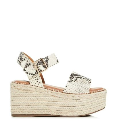 AQUA Womens Rowan Leather Espadrille Platform Sandals 1