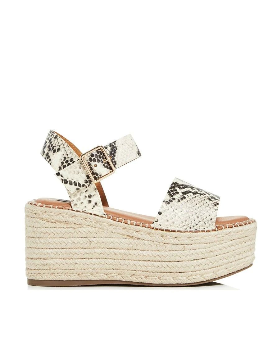 Alternative view of AQUA Women's Rowan Leather Espadrille Platform Sandals