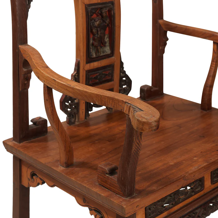Alternative view of Ornate Carved Elm Armchair