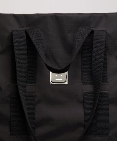 Acne Studios Logo Plaque Tote Bag Black 3