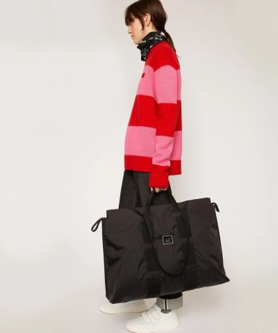 Acne Studios Logo Plaque Tote Bag Black 5