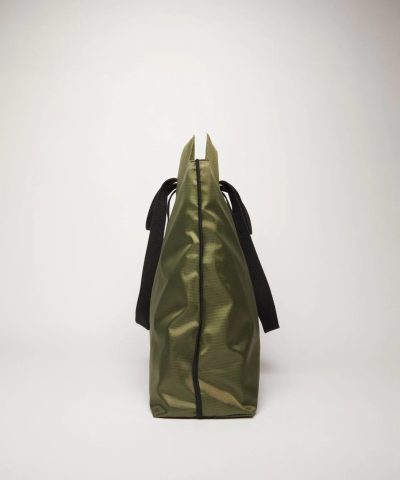Acne Studios Logo Plaque Tote Bag Khaki Green 1