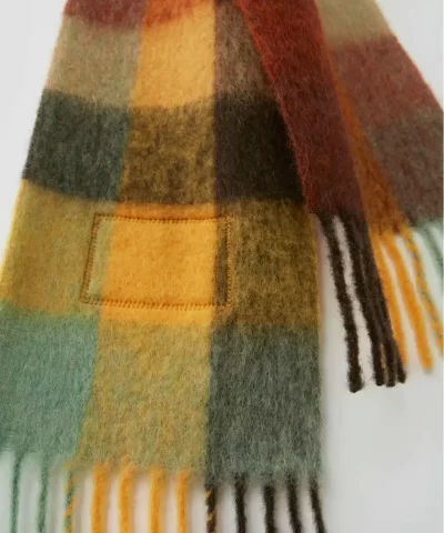 Acne Studios Multi Check Scarf BrownYellowGreen 2