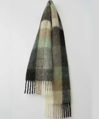 Acne Studios Multi Check Scarf GreenGreyBlack 1