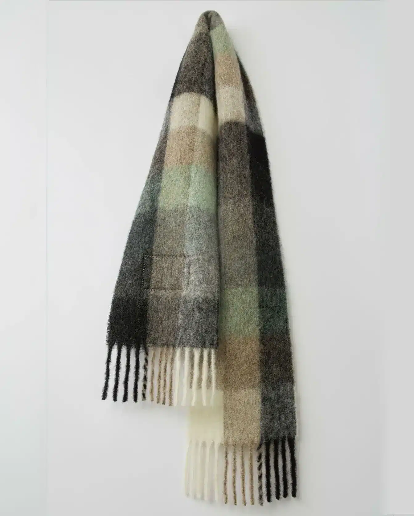 Alternative view of Acne Studios Multi Check Scarf Green/Grey/Black