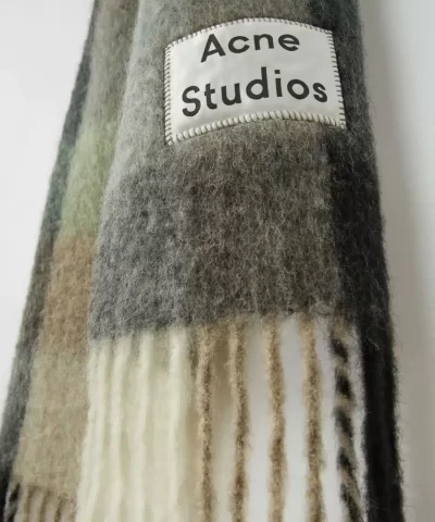 Acne Studios Multi Check Scarf GreenGreyBlack 2