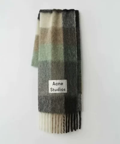 Acne Studios Multi Check Scarf Green/Grey/Black-20271338