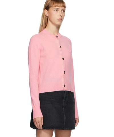 Acne Studios Pink Patch Crewneck Cardigan 1