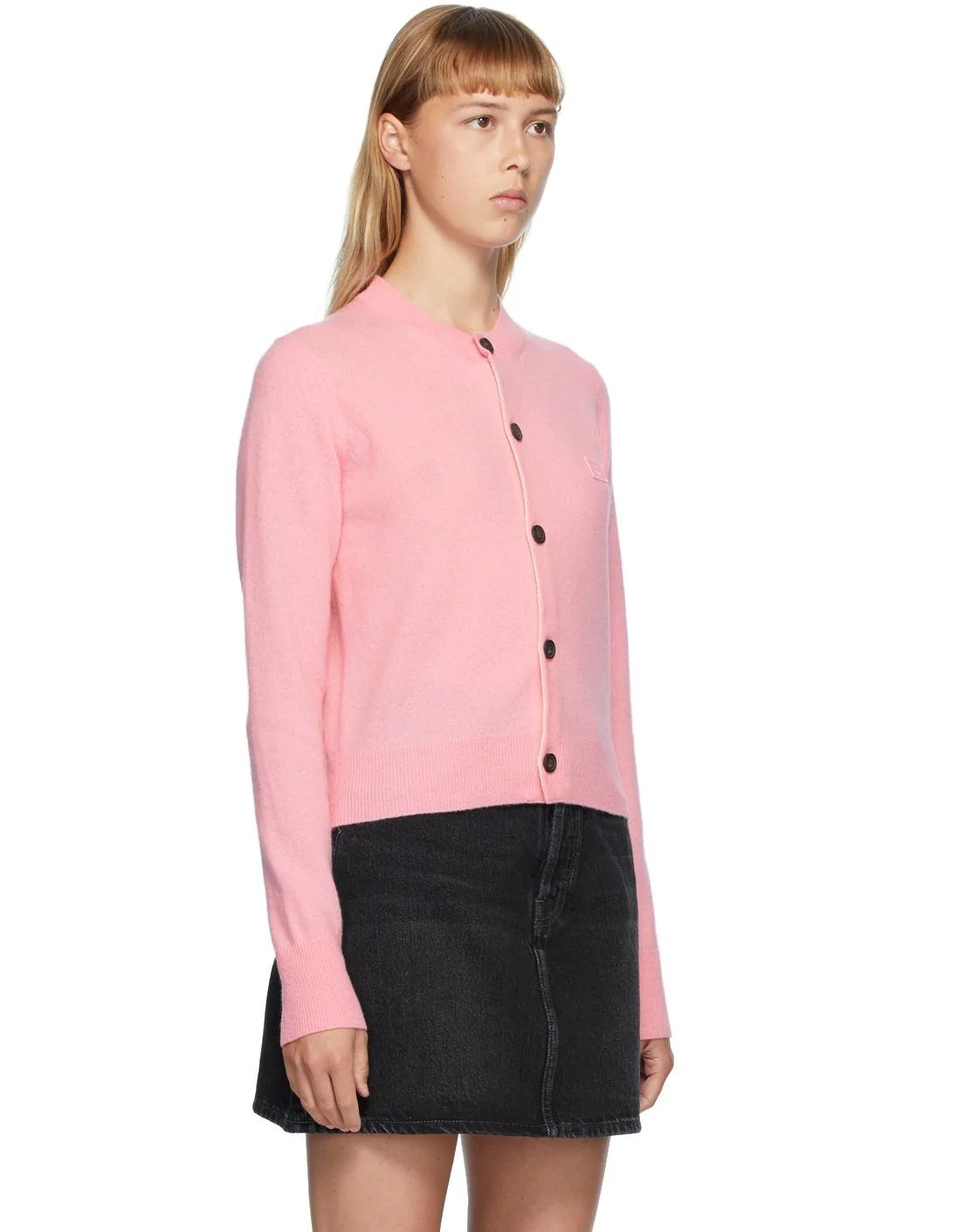 Alternative view of Acne Studios Pink Patch Crewneck Cardigan