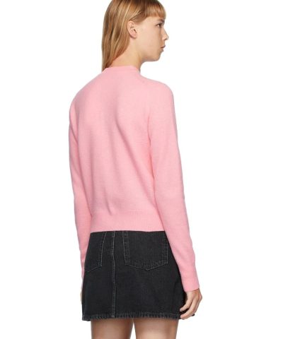 Acne Studios Pink Patch Crewneck Cardigan 2