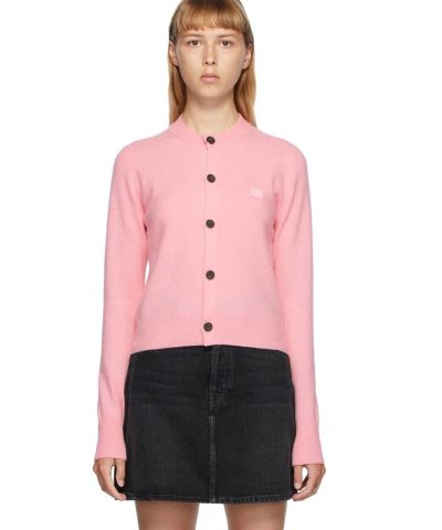 Acne Studios Pink Patch Crewneck Cardigan-20263712